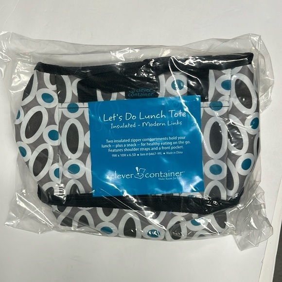 🆕 Insulated Meal Lunch and Snack Bag Tote Two Compartments with Black Handles - Picture 7 of 7